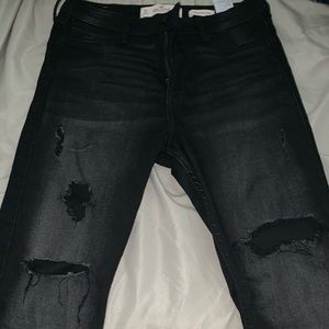 Black ripped Hollister Jeans
